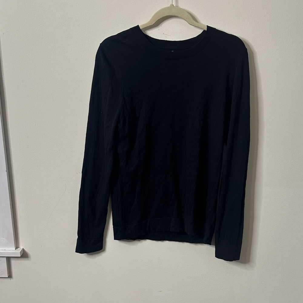 J Crew Teddie Knit Black Longsleeve Top